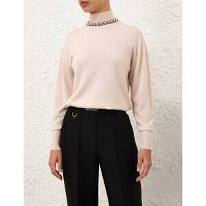 NEW ZIMMERMANN women's hypnotic embellished sweater in chalk